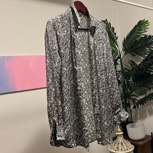 Zara, black and white Paisley dress shirt